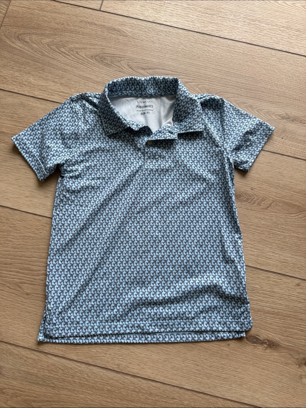 Crewcuts Boys Light Blue Patterned Polo